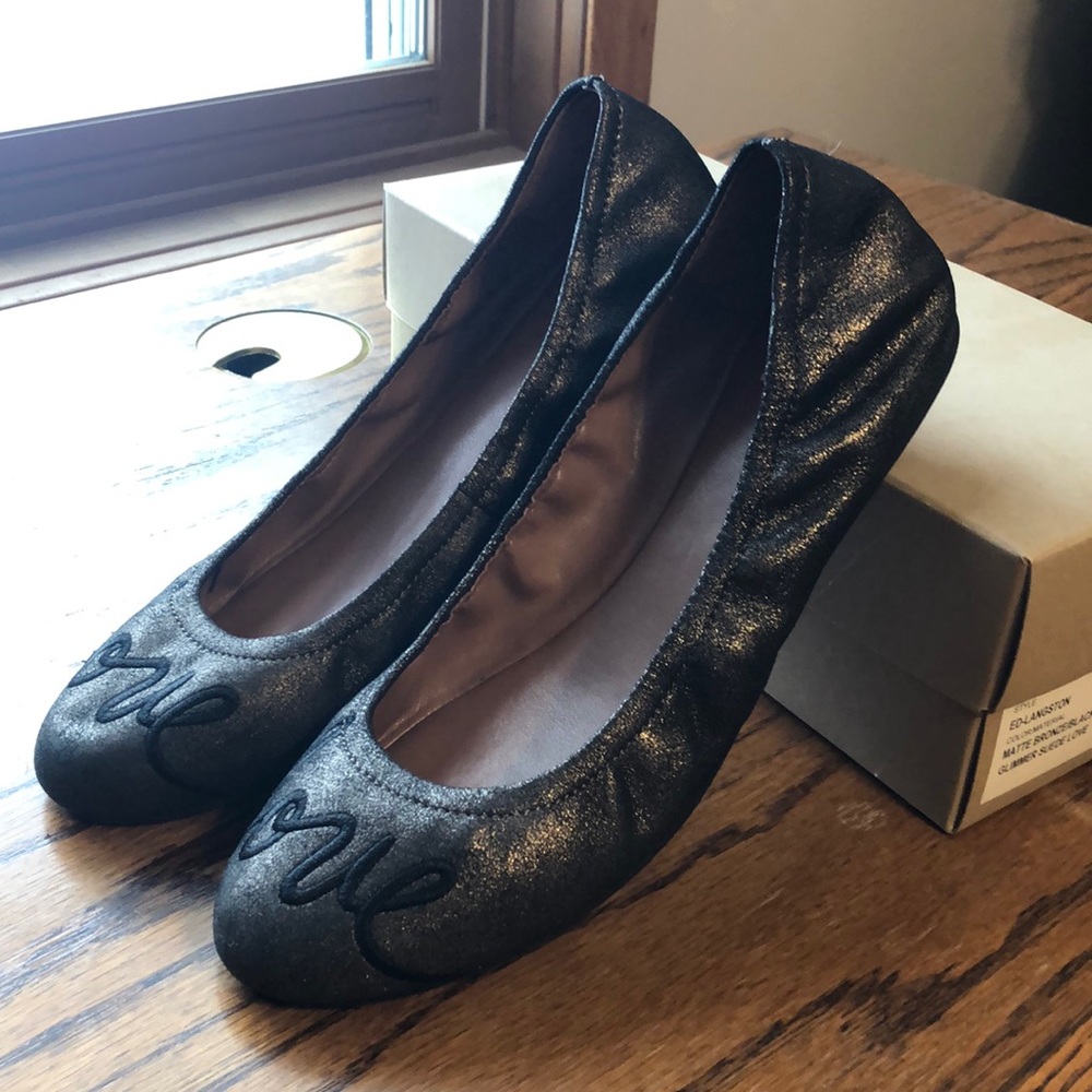 Bronze Black ballet flats size 9